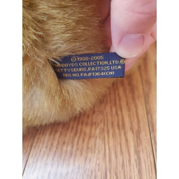 Boyds Bear Stuffed Animal Plush Bear Red Bow Teddy Bear Pellet Filled Sits EUC - Picture 11 of 13